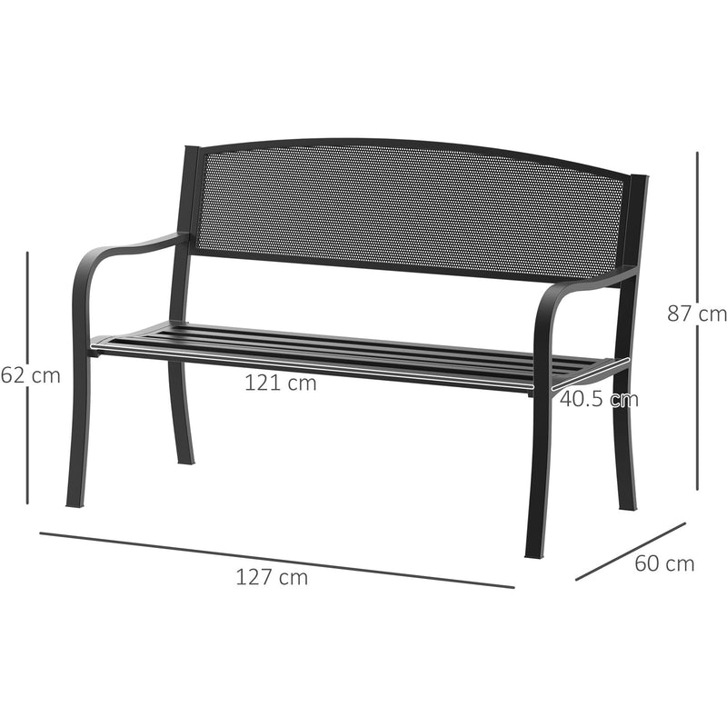 Metal Outdoor Bench Outsunny
