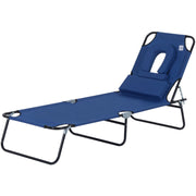 Folding Sun Lounger With Face Hole Outsunny