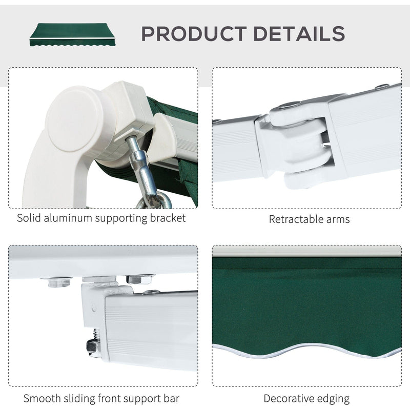 Awning Canopy Retractable, Manual Operation, 4x2.5m