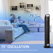 Oscillating Tower Fan, Remote, Timer, 3 Speed, Black Homcom