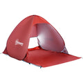 Pop Up Beach Shelter for Instant Shade and UV Protection for 2 People Red Outsunny