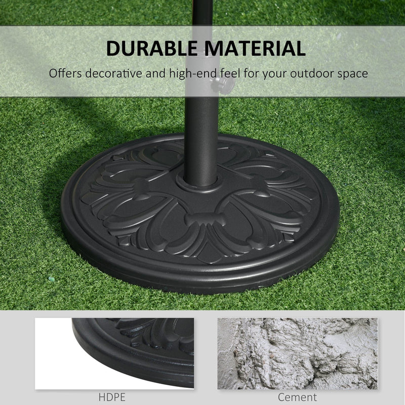 Outsunny Round Parasol Base Heavy Duty Cement Stand Umbrella Holder Garden Outsunny