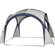 Dome Event Shelter, Garden Canopy, 3.5x3.5m, Cream/Blue Outsunny