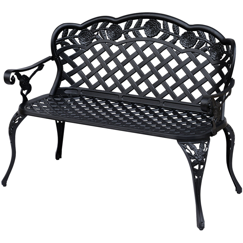 Cast Aluminium Garden Bench Outsunny