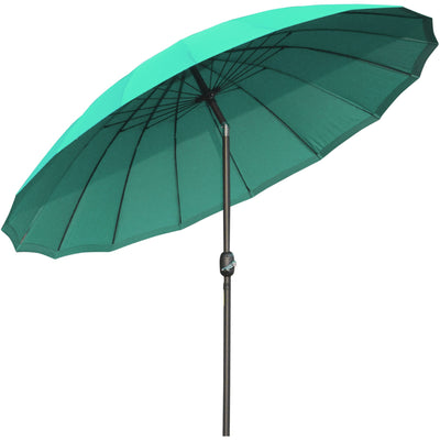 Round Patio Parasol, 2.5m, Tilt Crank, 18 Ribs Outsunny
