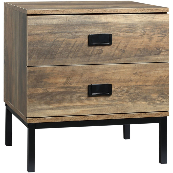 Retro Bedside Table, 2 Drawers, Coffee