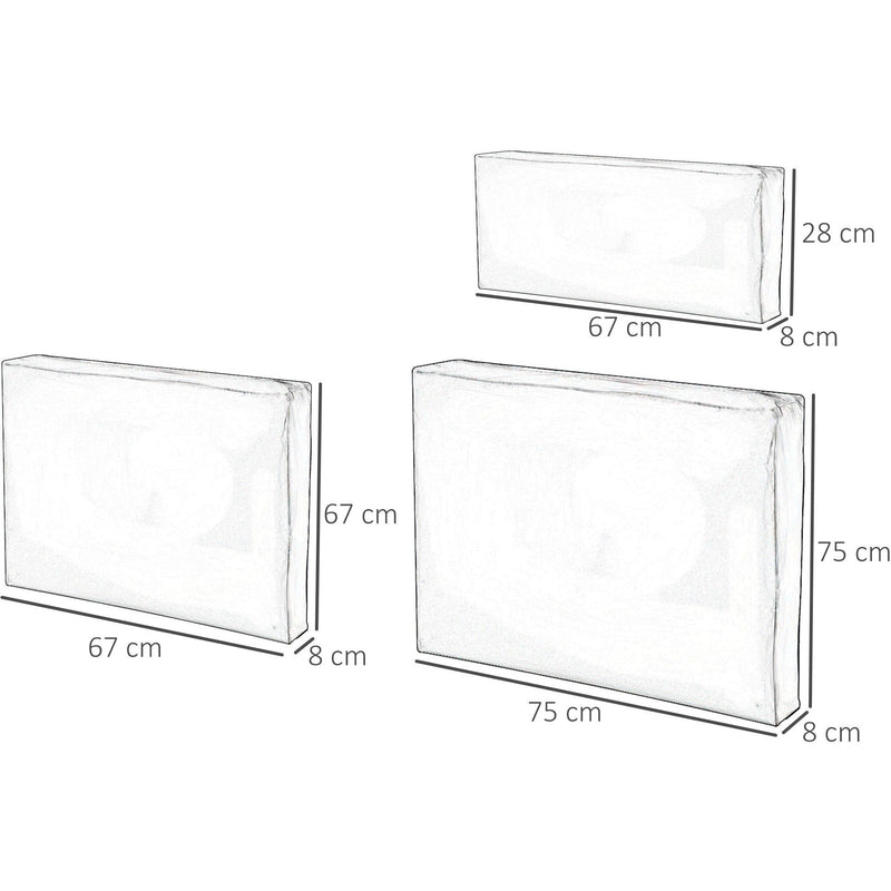 7pc Rattan Furniture Outdoor Cushion Pad Set