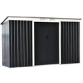 9x4ft Metal Garden Storage Shed, Dark Grey Outsunny