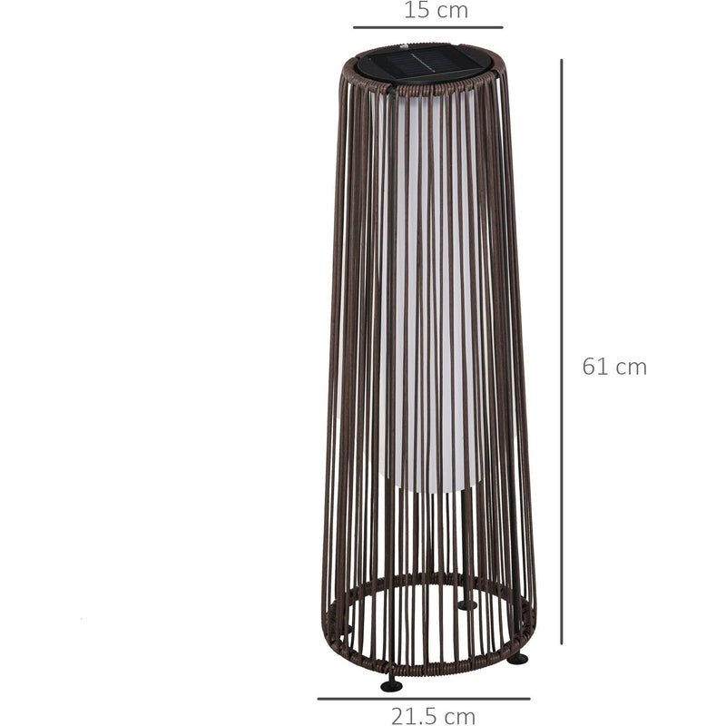 PE Rattan Solar Lanterns, Woven Wicker, Auto On/Off Outsunny
