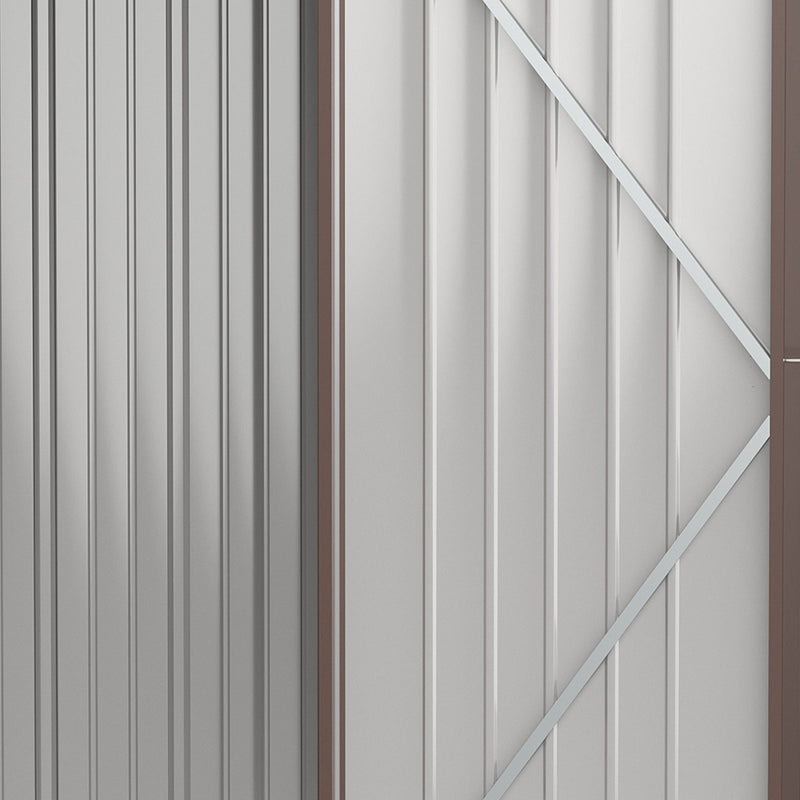 5x3ft Metal Outdoor Storage Shed, Brown