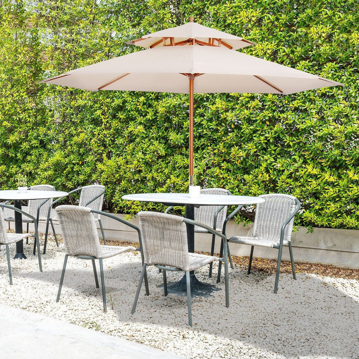 Large Outdoor Umbrella, 2.7m, 2 Tier