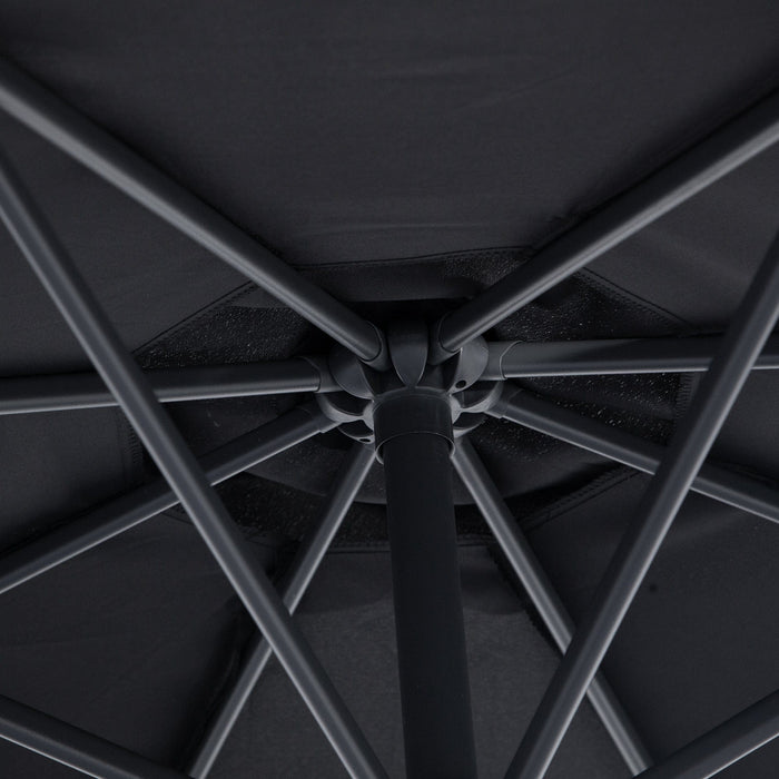 Image of a black Overhanging Garden Parasol