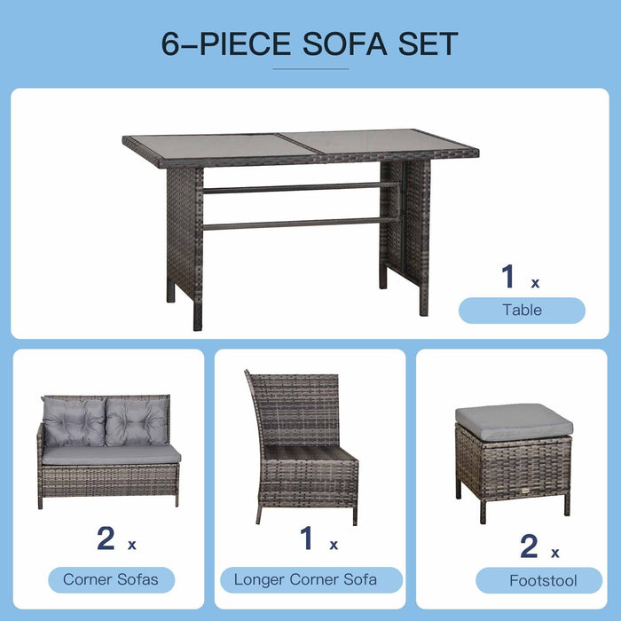 Outdoor Dining Set For 8, Corner Sofa With Footstools