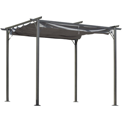 3m x 3m Free Standing Metal Pergola With Retractable Roof Outsunny