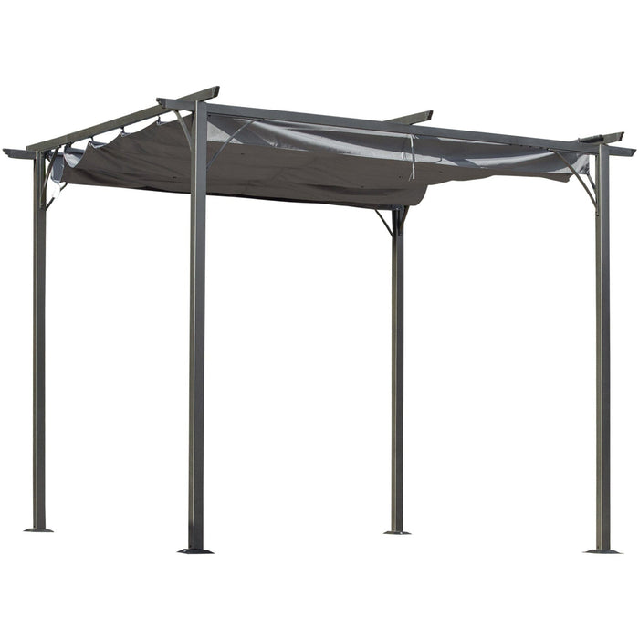 3m x 3m Free Standing Metal Pergola With Retractable Roof