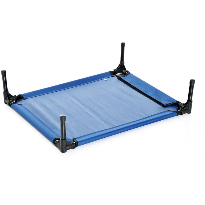 Elevated Camping Pet Bed, Metal Frame, Blue