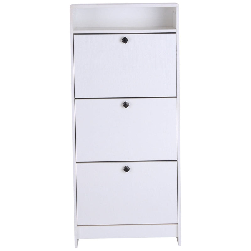 HOMCOM Narrow Shoe Cabinet For Hallway, White