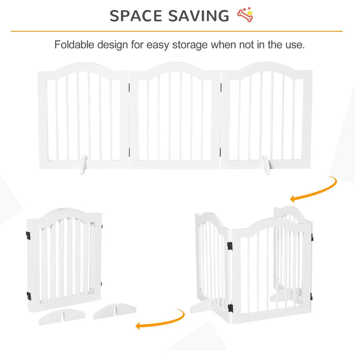 No Screw Freestanding Wooden Pet Gate,155 x 61cm