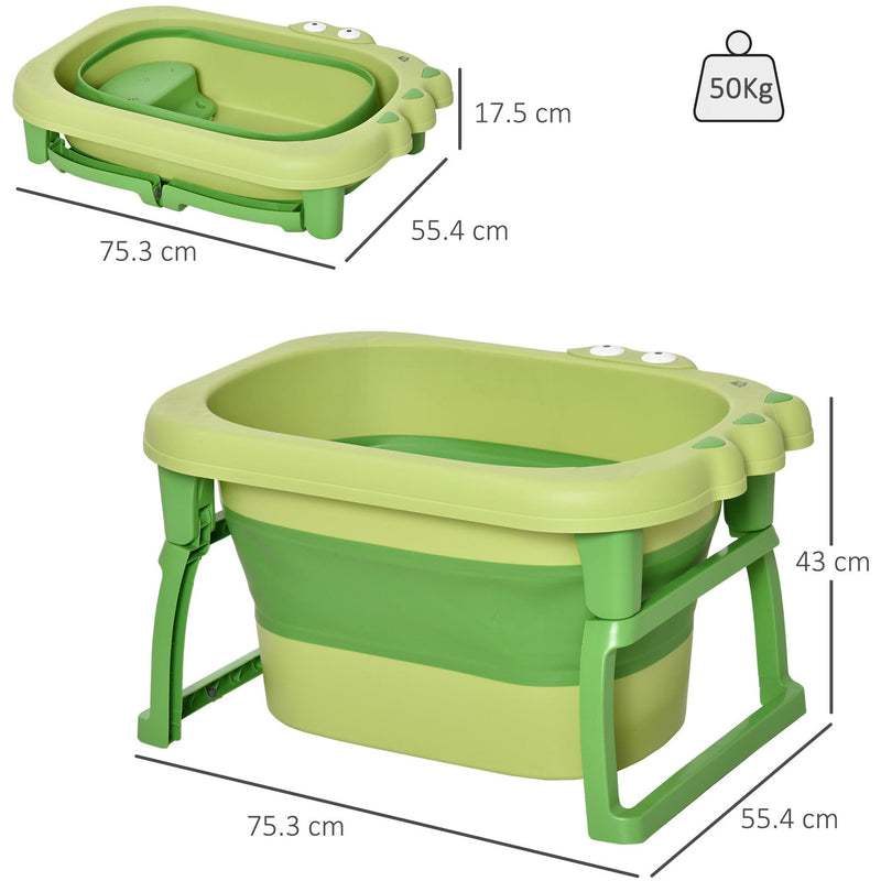 Collapsible Baby Bath Tub, Green, 0-6 Years
