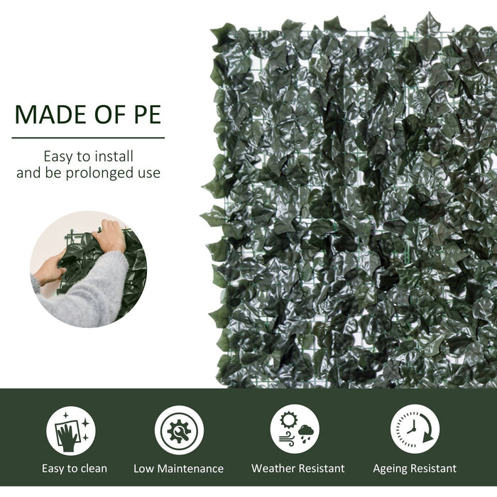 Artificial Leaf Screen Panel, 2.4x1m, Dark Green