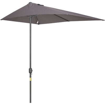 2.3m Balcony Half Umbrella, Crank Handle Outsunny
