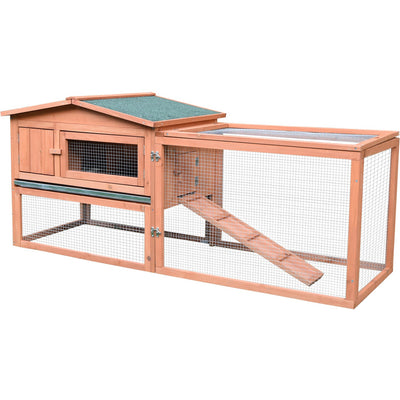 2 Tier Outdoor Rabbit Hutch With Run Pawhut