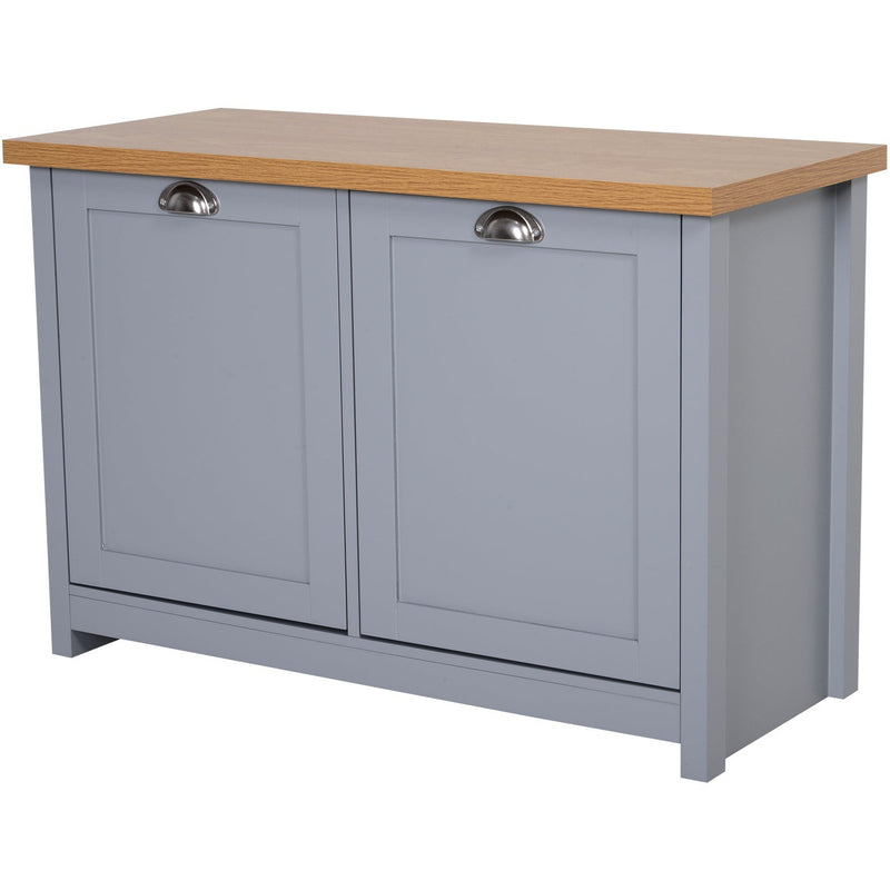 2 Door Shoe Cabinet with Shelf, Grey