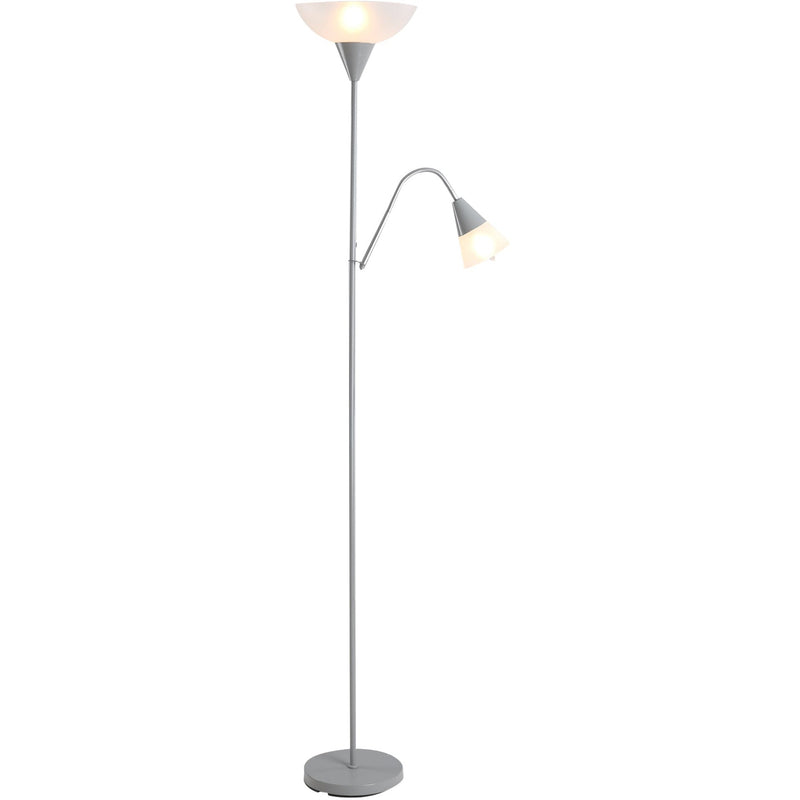 Modern Reading Floor Lamp, 2 Adjustable Heads, Steel