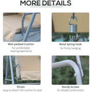 2 Seater Garden Swing Chair With Tilting Canopy & Storage Outsunny