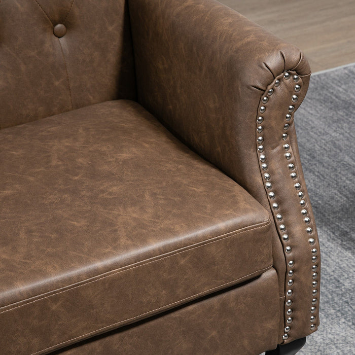 Wingback Accent Chair, Chesterfield, Brown