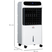 HOMCOM 32" Mobile Air Cooler, Evaporative Anion Ice Cooling Fan Water Conditioner Humidifier Unit w/3 Modes, Remote Controller, Timer for Home Bedroom Homcom