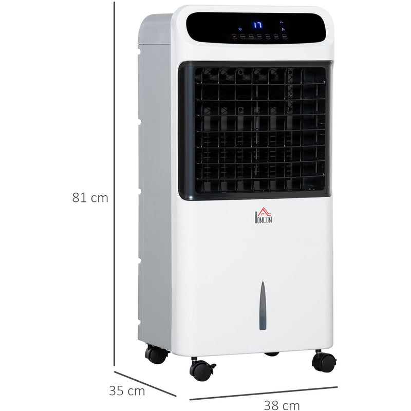 HOMCOM 32" Mobile Air Cooler, Evaporative Anion Ice Cooling Fan Water Conditioner Humidifier Unit w/3 Modes, Remote Controller, Timer for Home Bedroom Homcom