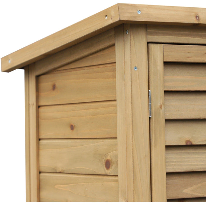 Small Outdoor Storage Cupboard - Solid Fir Wood - 87x46x96cm