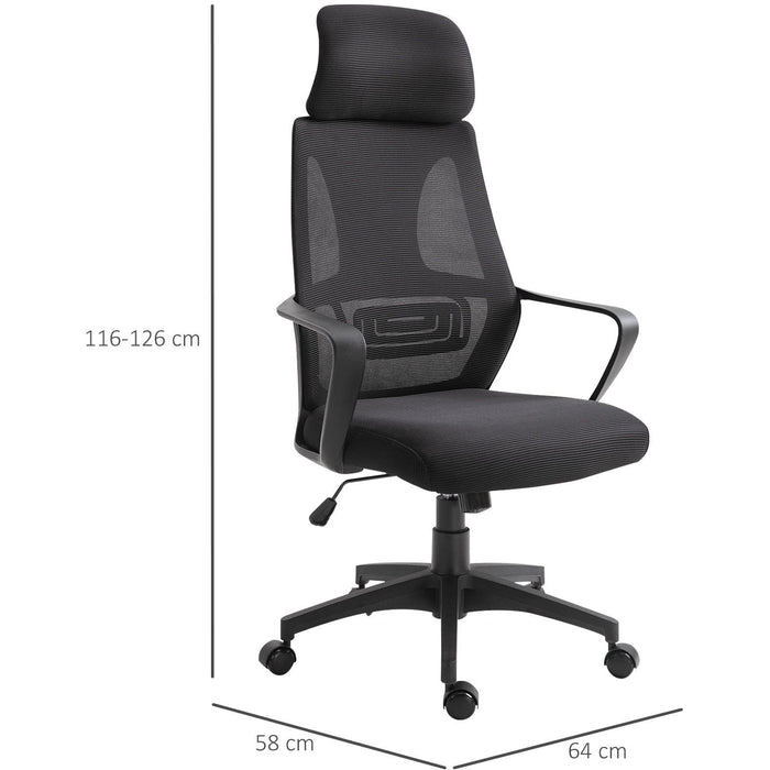 Swivel Office Chair With Wheels, Ergonomic Mesh Back