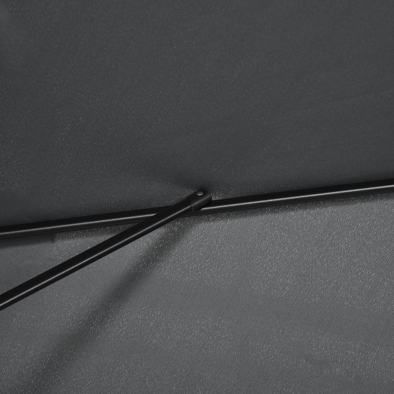 3x2m Stylish Patio Parasol Rectangular - Black Outsunny