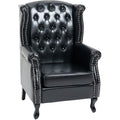 HOMCOM Wingback Accent Chair Tufted Chesterfield-style Armchair with Nail Head Trim for Living Room Bedroom Black Homcom