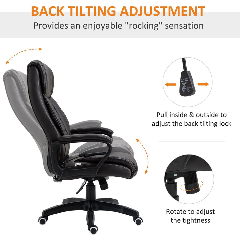 6 Point Vibrating Massage Office Chair, Swivel, Footrest