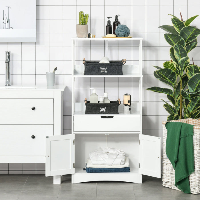 White Freestanding Bathroom Floor Cabinet