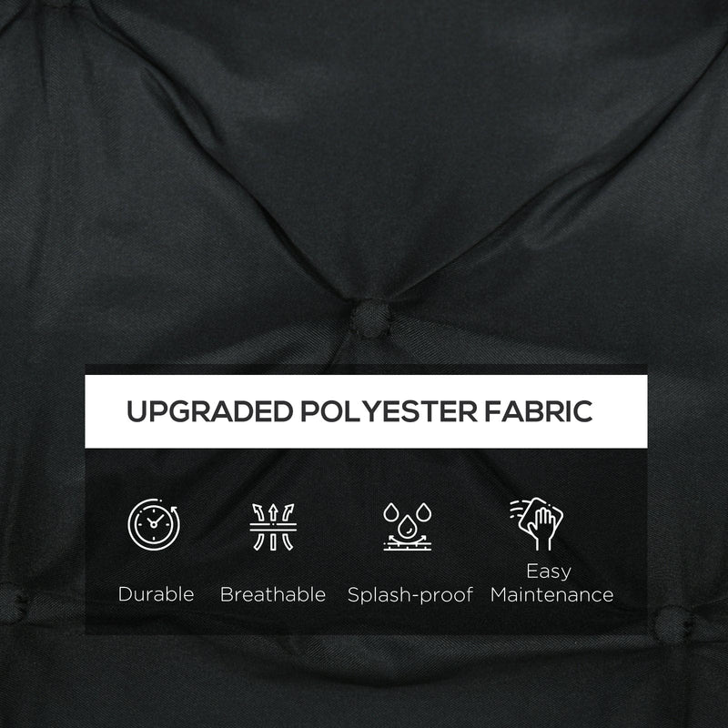 Black 2 Seater Garden Bench Cushion with Ties - 98x100 cm