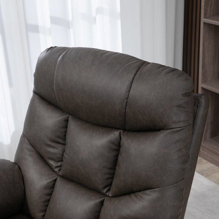 Brown Manual Recliner Chair with Cup Holders