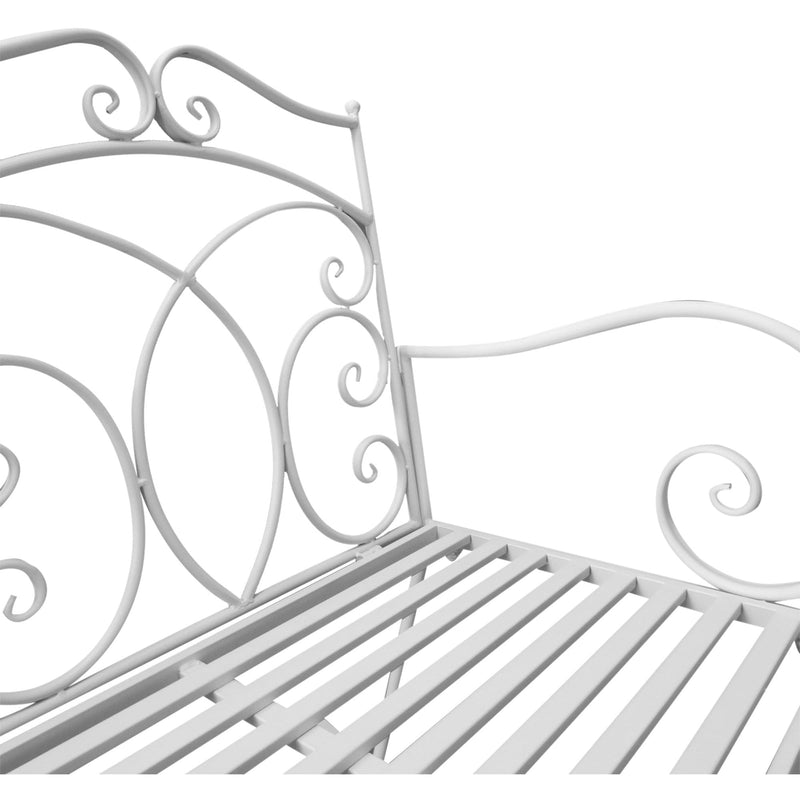 2 Seater Rocking Bench, White Steel