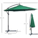 Image of a Green Overhanging Garden Parasol