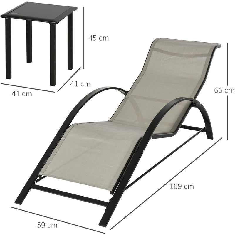 3-Piece Sun Loungers With Table