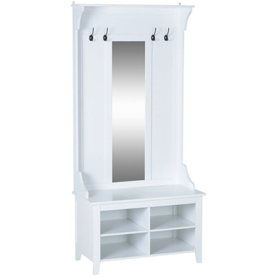 Hall Furniture Sets, Shoe Bench, Mirror Cabinet, Coat Rack Homcom