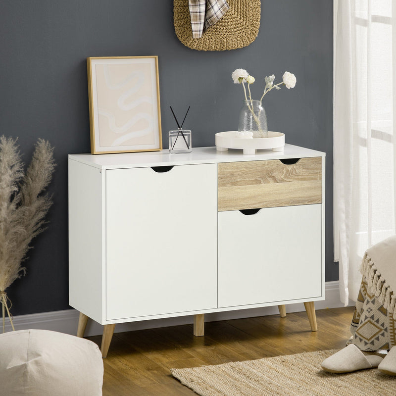 White Free Standing Sideboard With Drawer