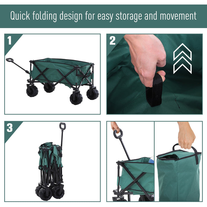 Folding Trolley For Beach, Garden, Camping, Green