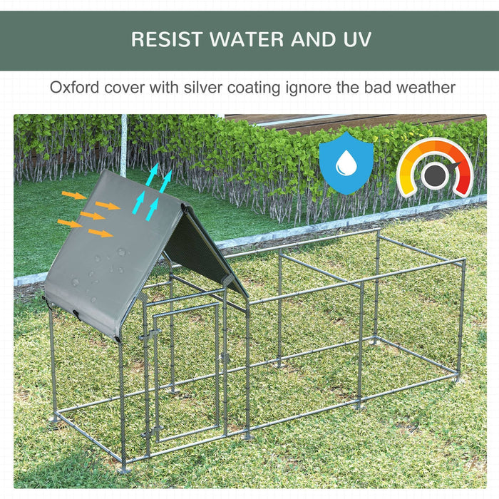 Large Galvanised Walk In Chicken Run w/ Water-Resist Cover