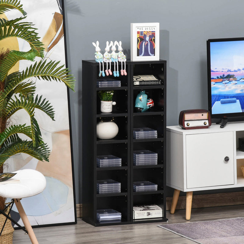 CD/DVD Display Shelf, Black, 204 Set (Set of 2)