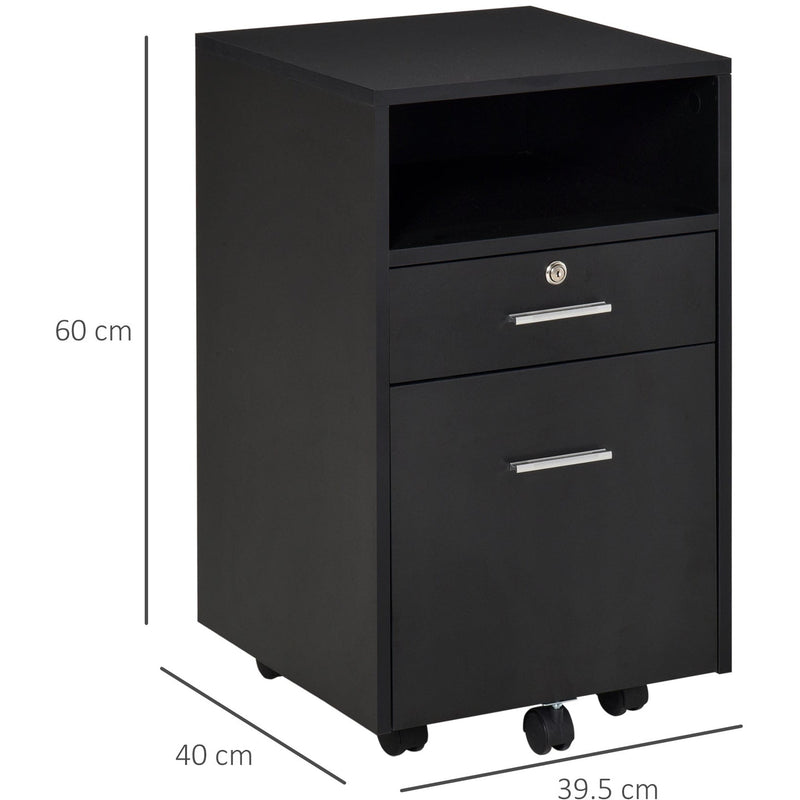 Mobile File Cabinet 39.5x40x60cm Black