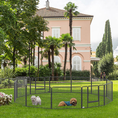 Heavy Duty Pet Play Pen with 2 Doors, 80x60cm Pawhut